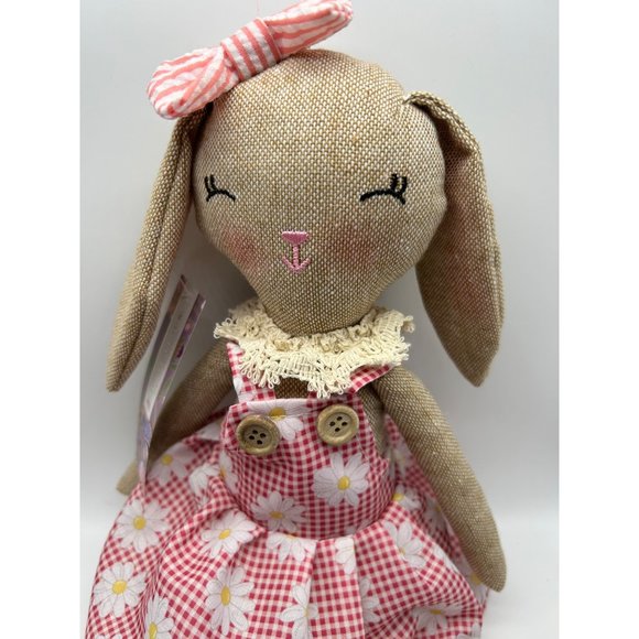 New Jolie Fleur Bunny Rabbit Stuffed Animal Shelf Sitter Spring Collection Daisi - Picture 2 of 5